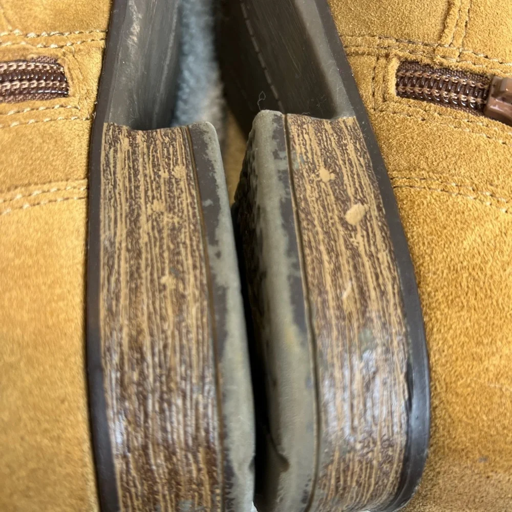 EARTH Tan Suede Lace Up Ankle Boots Relief Pod Womens 8